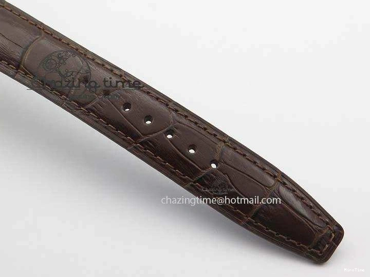 MIROTIME 1219 ModernLook Portuguese IW371445 ZF 1:1 Best Edition SS White Dial Gold Markers On Brown Leather Strap A79350 V 7269